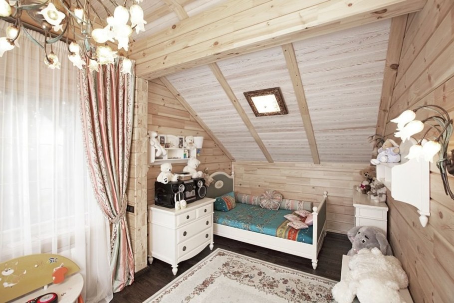 Детская спальня в деревянном доме