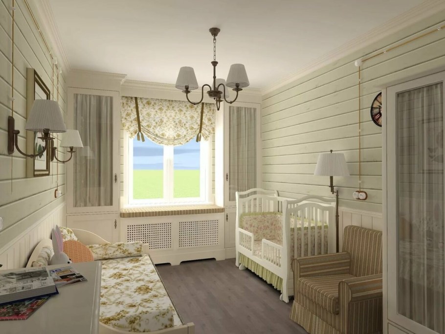Вагонка в интерьере детской комнаты