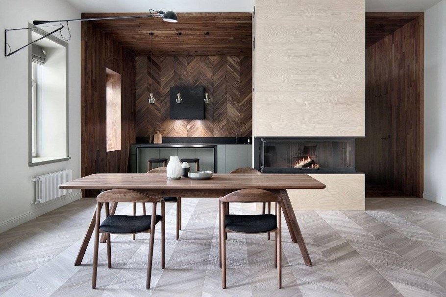 Отделка стен ламинатом на кухне