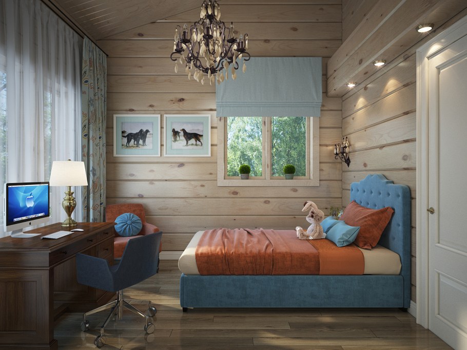 Интерьер детской в загородном доме