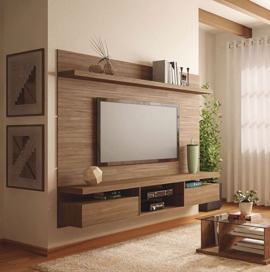 Гостиная из дерева в современном стиле