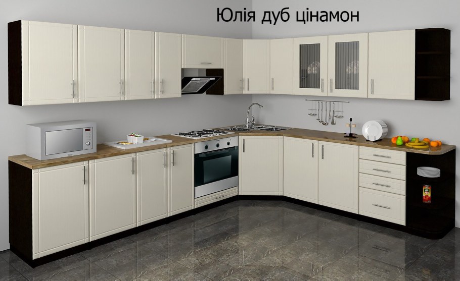 Кухня дуб цинамон в интерьере