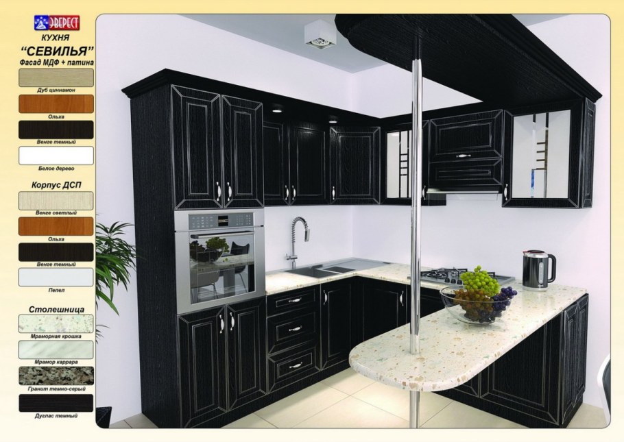 Кухня с фасадами Севилья