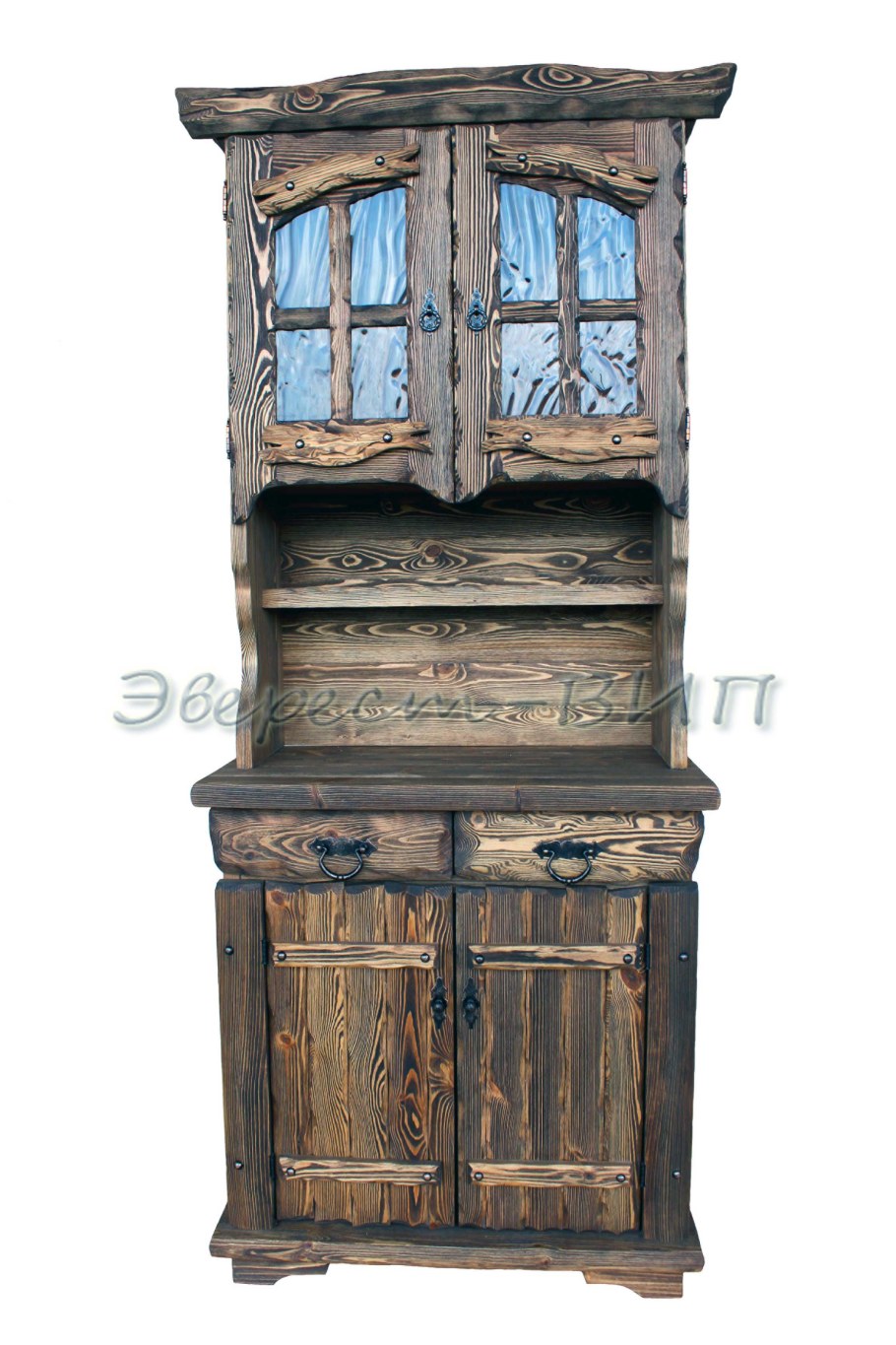 Буфет №2 194см массив сосны старение, палисандр, Ирб