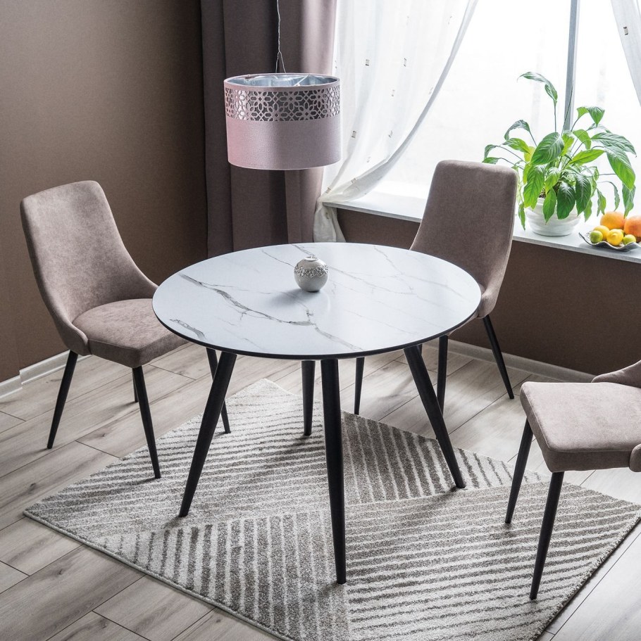 Стол круглый Signal ideal, эффект мрамора, 100x100