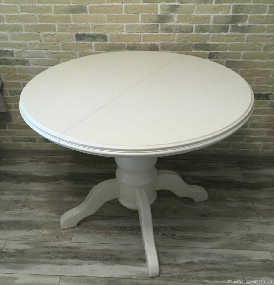 Стол круглый икеа белый раздвижной