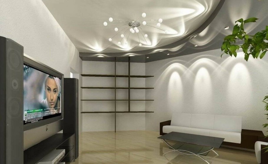 Натяжные потолки для зала