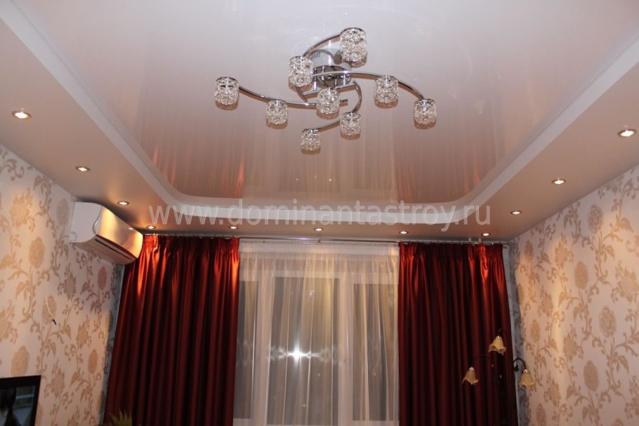 Натяжные потолки двухуровневые для зала