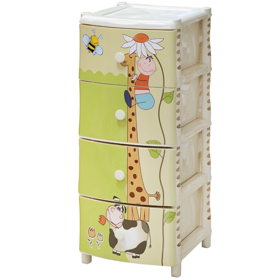 Комод 4-х секционный "элласти" Люкс арт. 805231 505 Бежевый (Элластик-пласт)