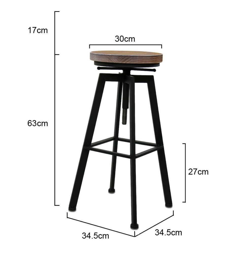 Барный стул лофт чертеж