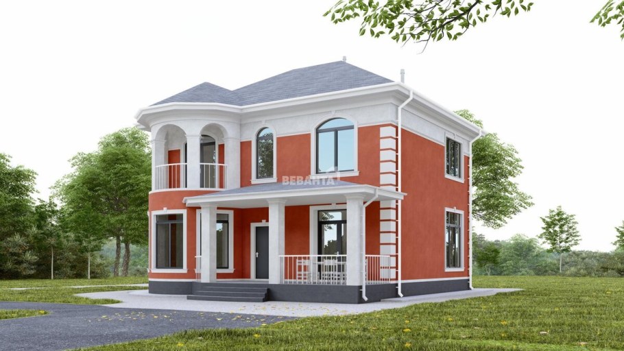 Проекты двухэтажных домов с эркером до 120 кв.м из газобетона