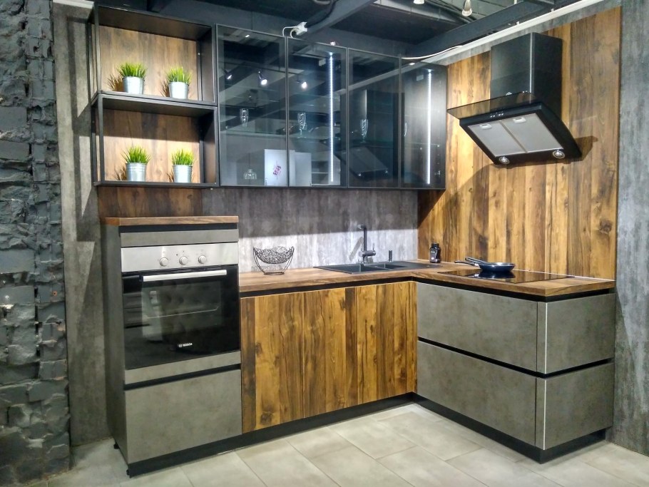 Кухня дуб Хантон темный