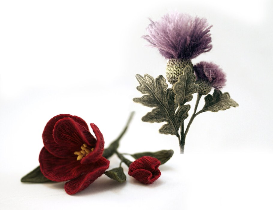 Японская объемная вышивка