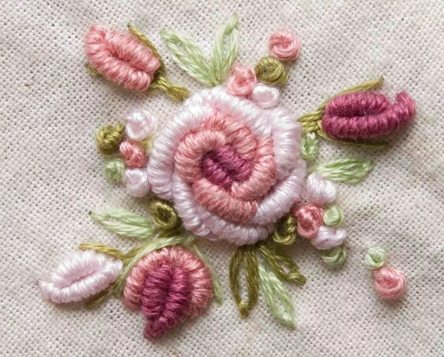 Шов рококо вышивка