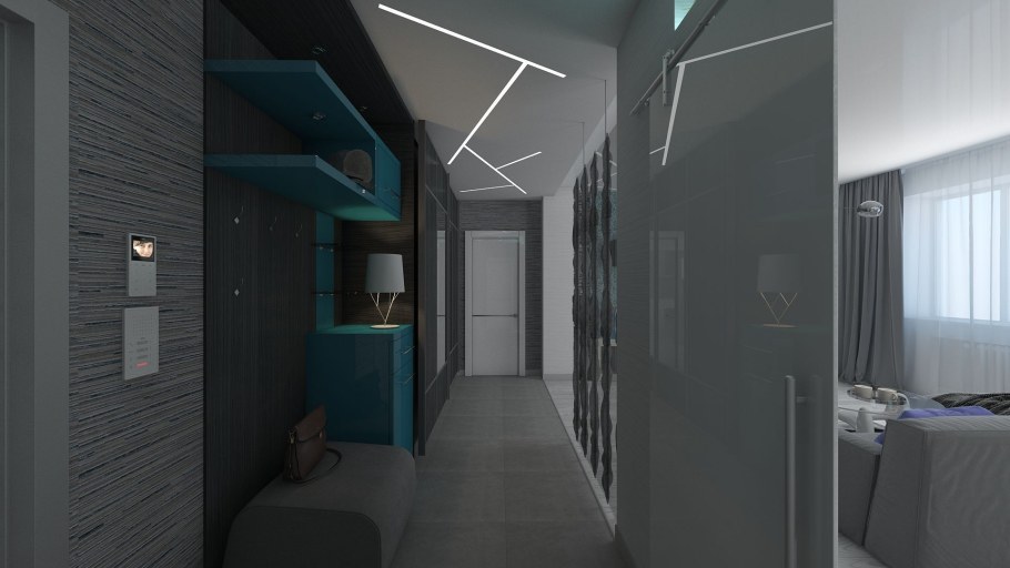 Коридор в стиле Хай тек