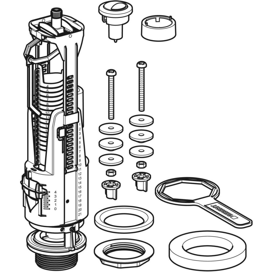 Клапан сливной для унитаза Geberit двойной смыв 136.912.21.2