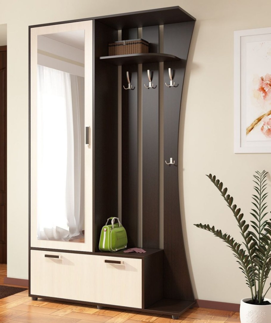 Шкаф для прихожей 2дв с зеркалом Тереза