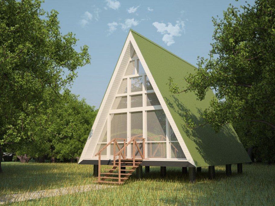 Дачный домик треугольной формы