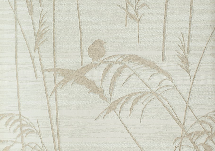 Обои с птичками бежевые