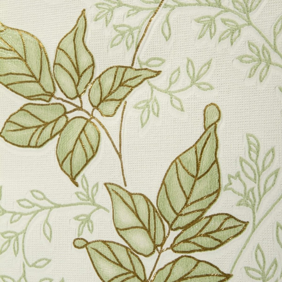 Обои с листьями на кухне