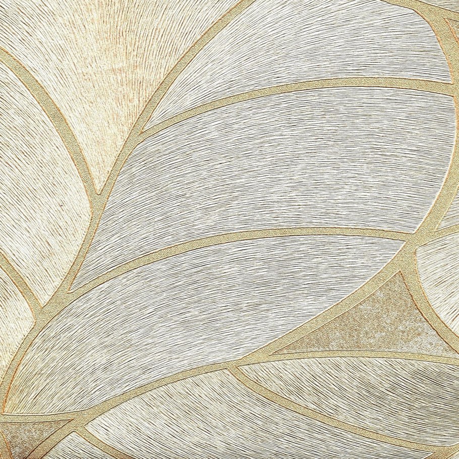 Обои флизелиновые листья 1.06х10 м цвет белый