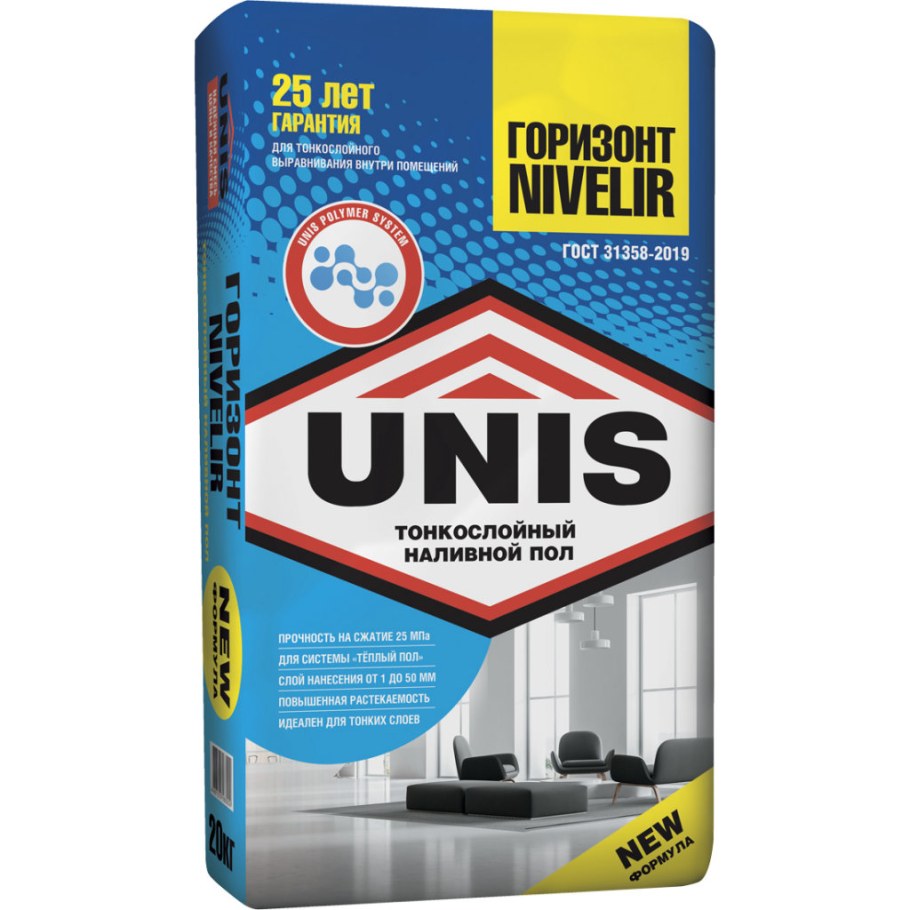 Юнис Горизонт нивелир финишный наливной пол (20кг)