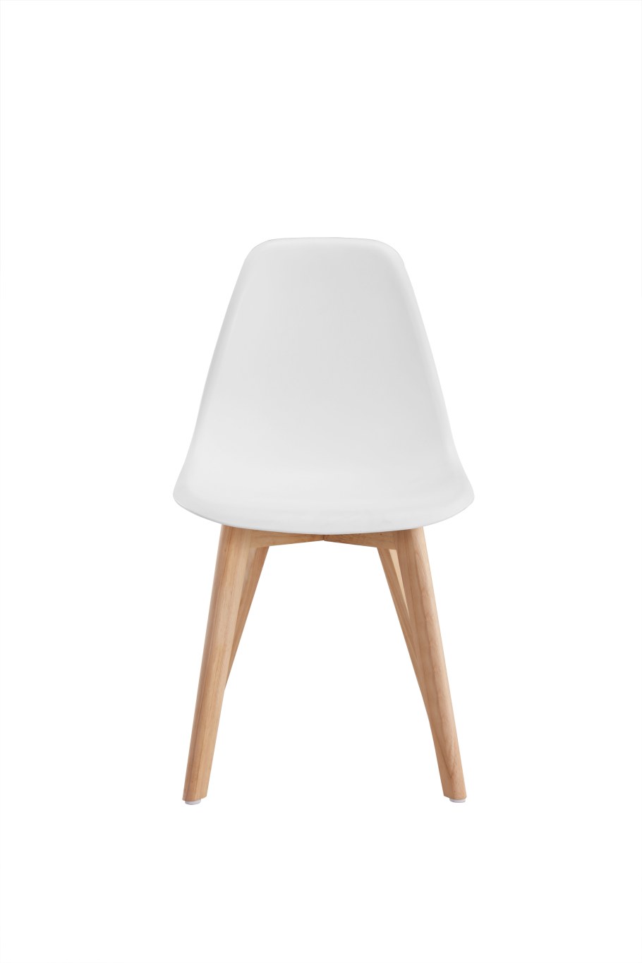 Стул белый пластиковый с деревянными ножками