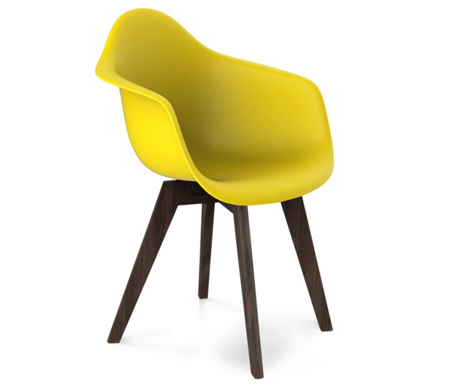 Стул пластик на деревянных ножках