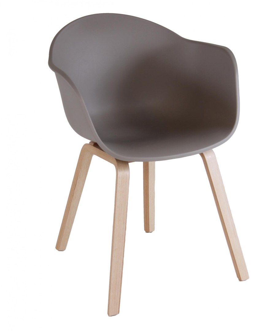 Стул пластиковый на деревянных ножках