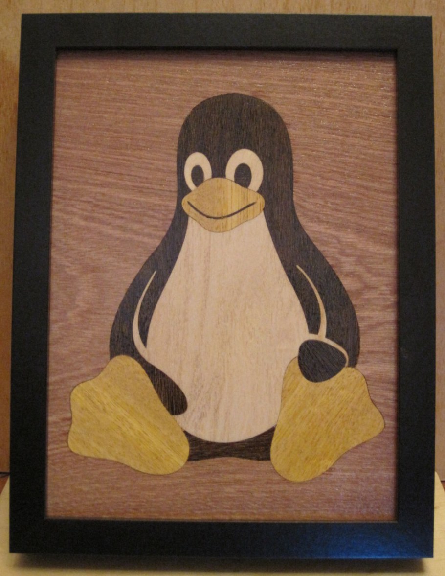 Мозаичная аппликация Пингвин