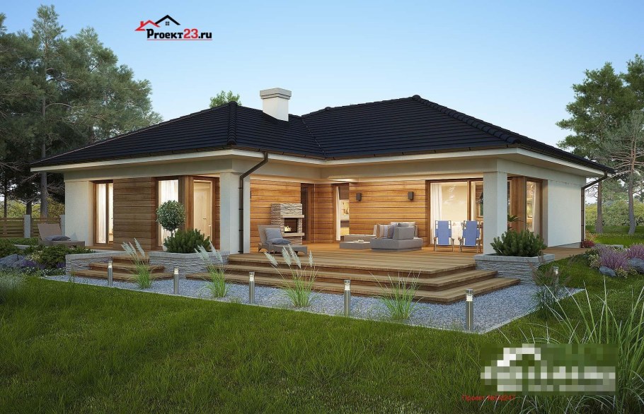 Z500 проекты одноэтажных с террасой