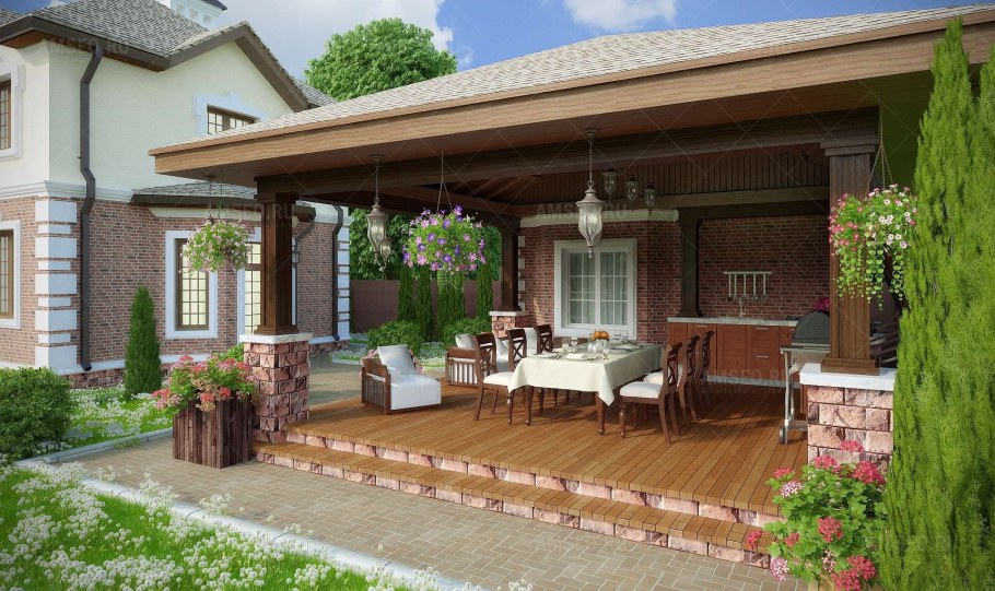 Мансардный дом с террасой