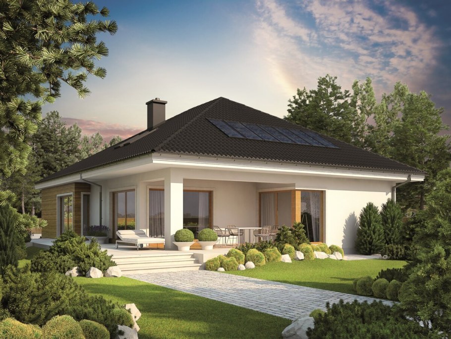 Проект z10 одноэтажный дом с террасой