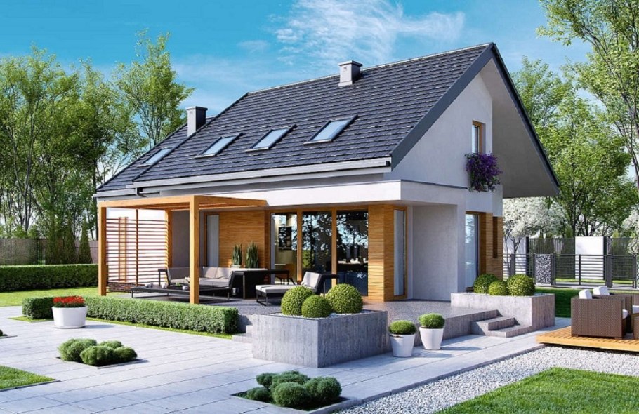 Дом с мансардой одноэтажный z500