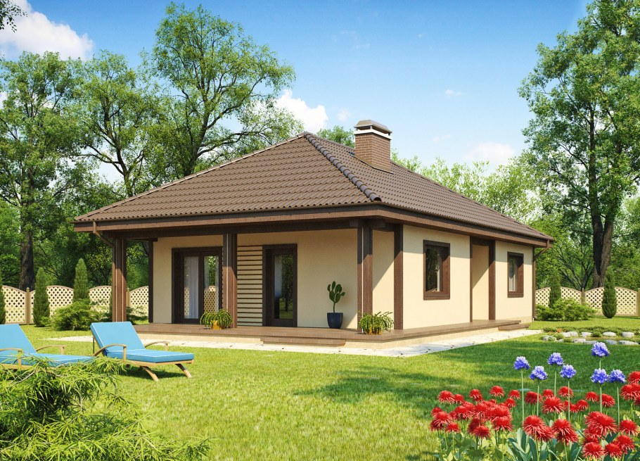 Одноэтажный дом 60 кв.м z500