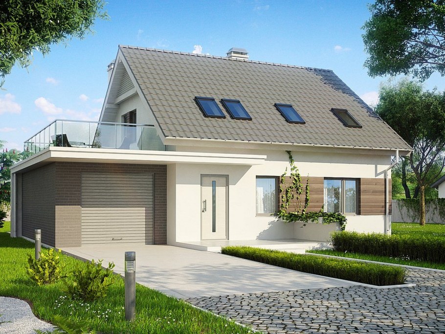 Одноэтажный дом с террасой 80кв