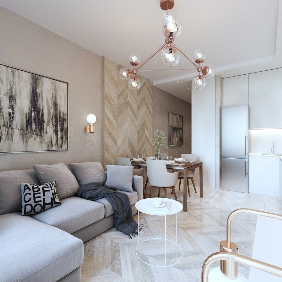 Кухня-гостиная 20 кв.м евродвушка