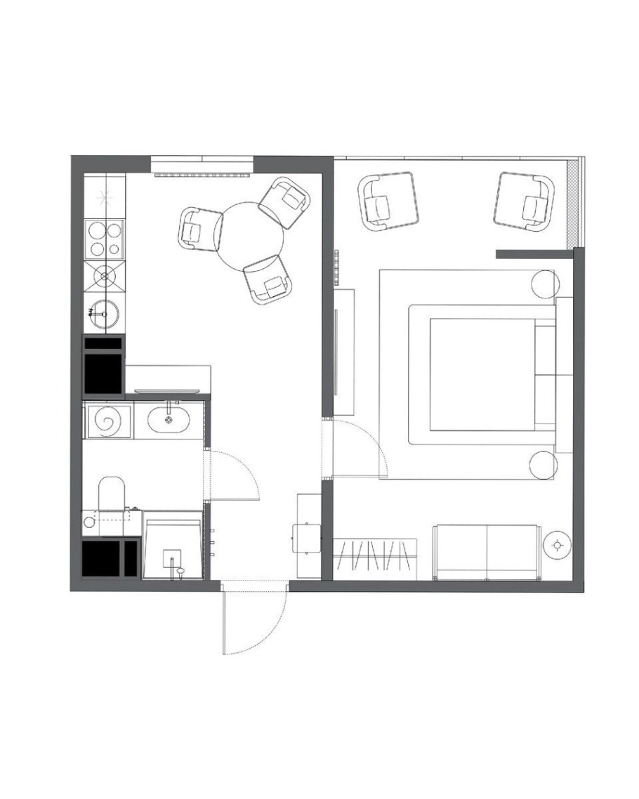 Кухня с гостинной 20кв м интерьер