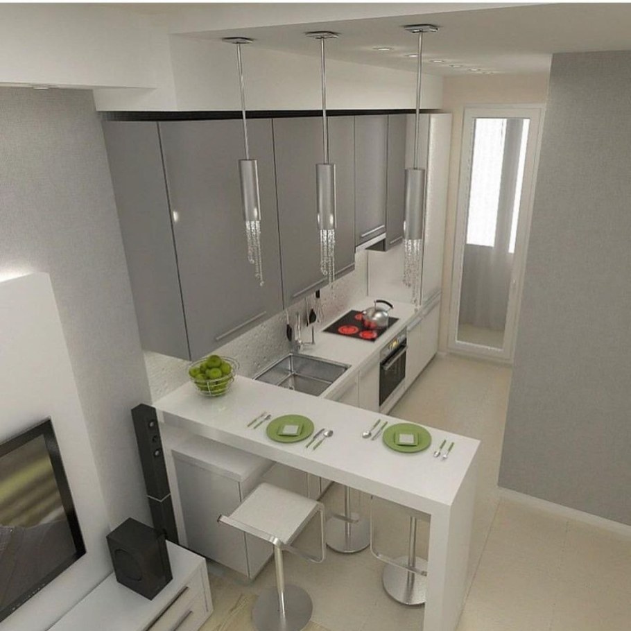 Проект кухни в евродвушке