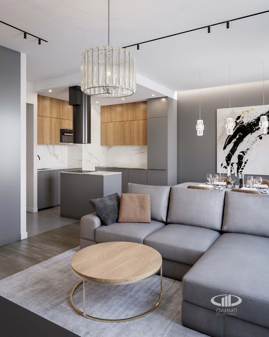 Кухня-гостиная 20 кв.м евродвушка