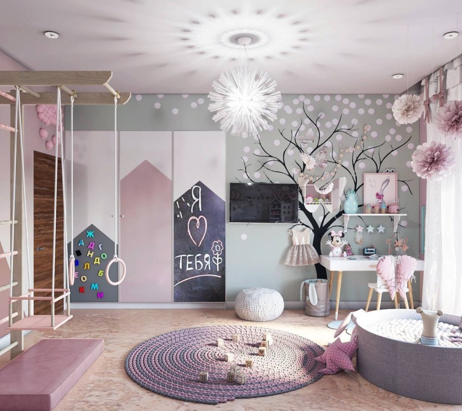 Детская для девочки в скандинавском стиле