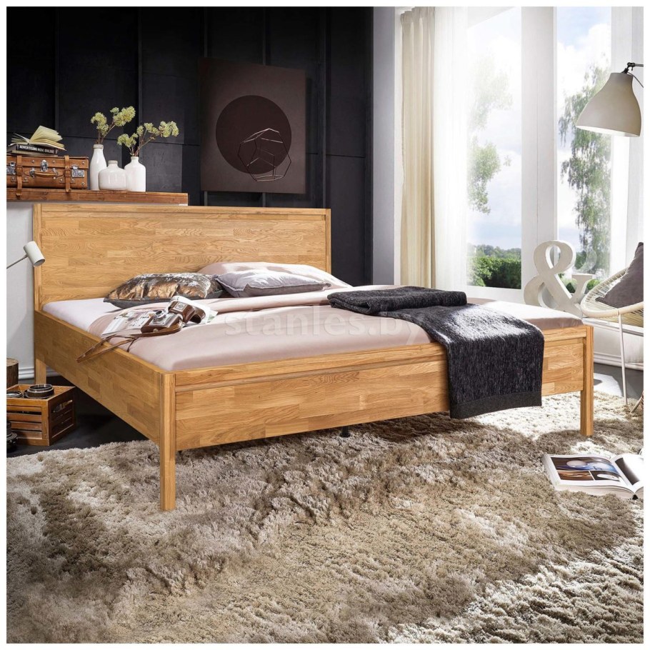 Кровать дерево Сканди дуб золотой