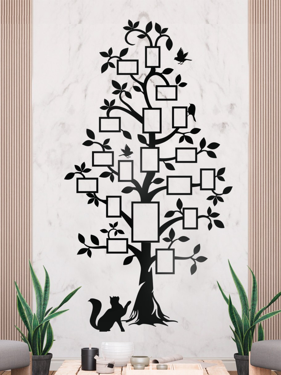 Панно дерево на стену трафарет