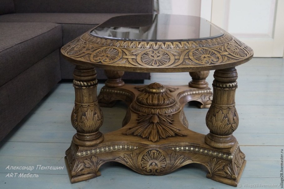 Резные столы из дерева
