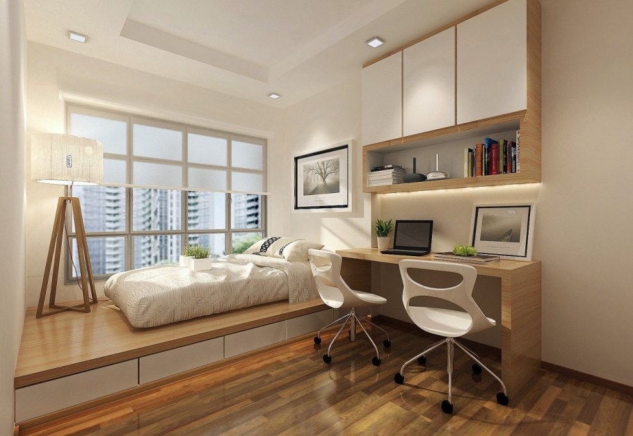 Кровать подиум с рабочей зоной