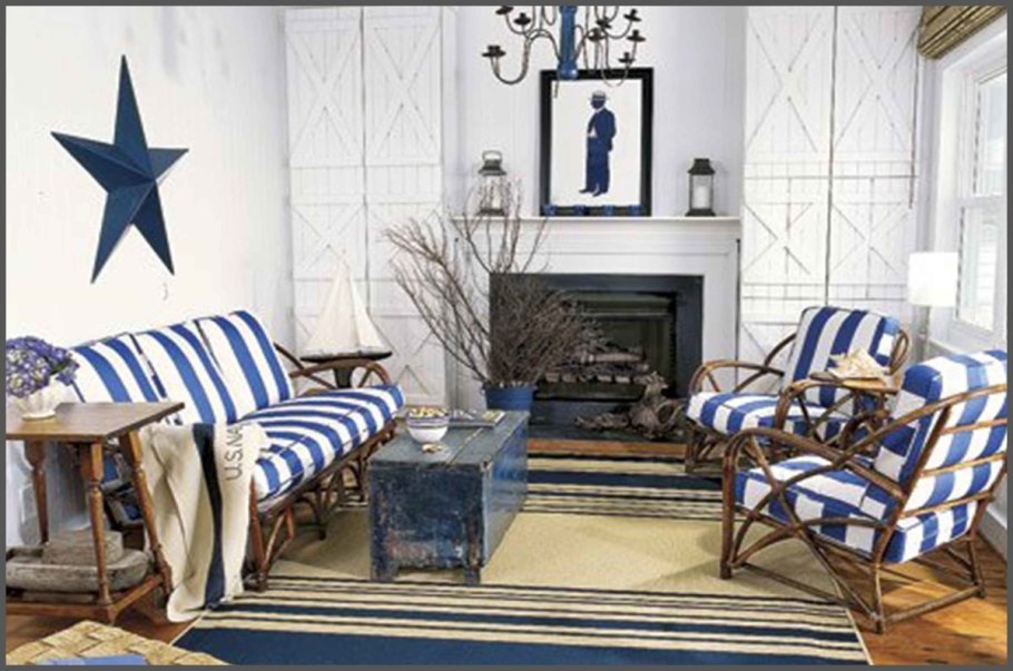 Гостиная в морском стиле