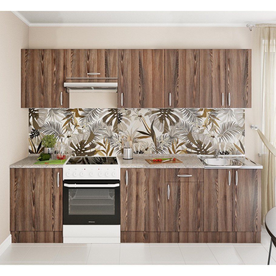 Шкаф навесной дуб Шато 40x67.6x29 см ЛДСП цвет тёмный орех