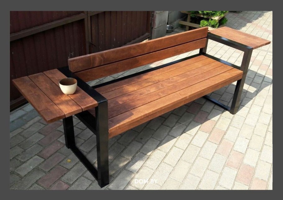 Садовые лавочки металлические в стиле лофт