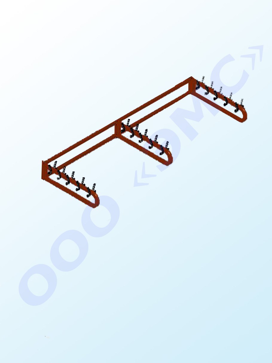 Вешалка настенная с поворотными 4 кронштейнами (24 крючка)