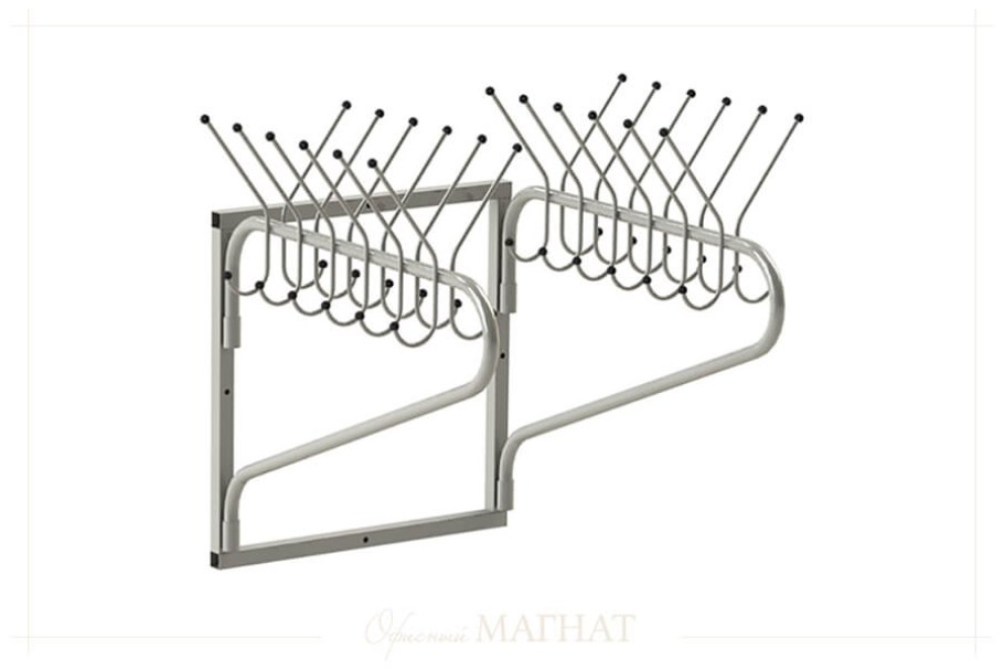 М163-02 вешалка гардеробная настенная с поворотными кронштейнами